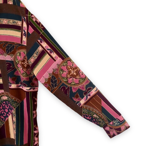 Vintage S. G. Sport Patterned Button Up and Tank Top Set Purple Gold Green - Picture 4 of 10